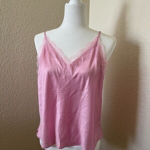 Victoria's Secret Pink Lace Trim Pajama Set Size Large